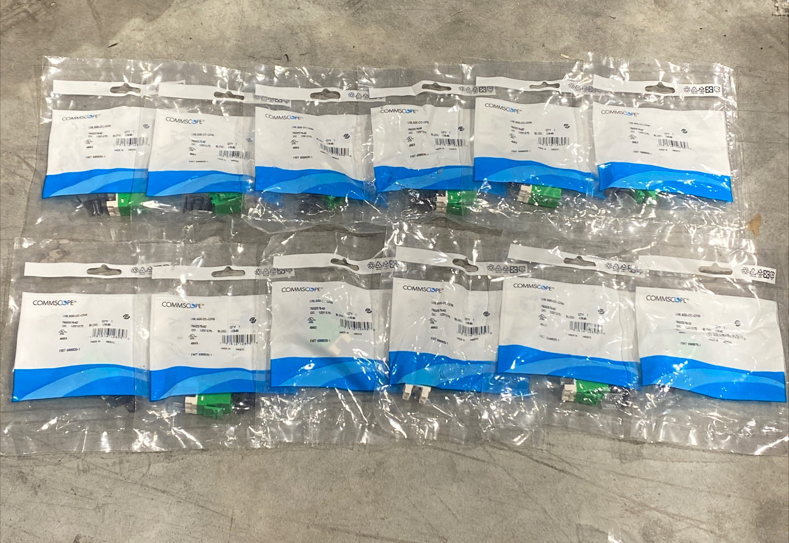 Qty.12, Commscope Modular Jack Cat6 USL600-DC-GRN 760237642 New