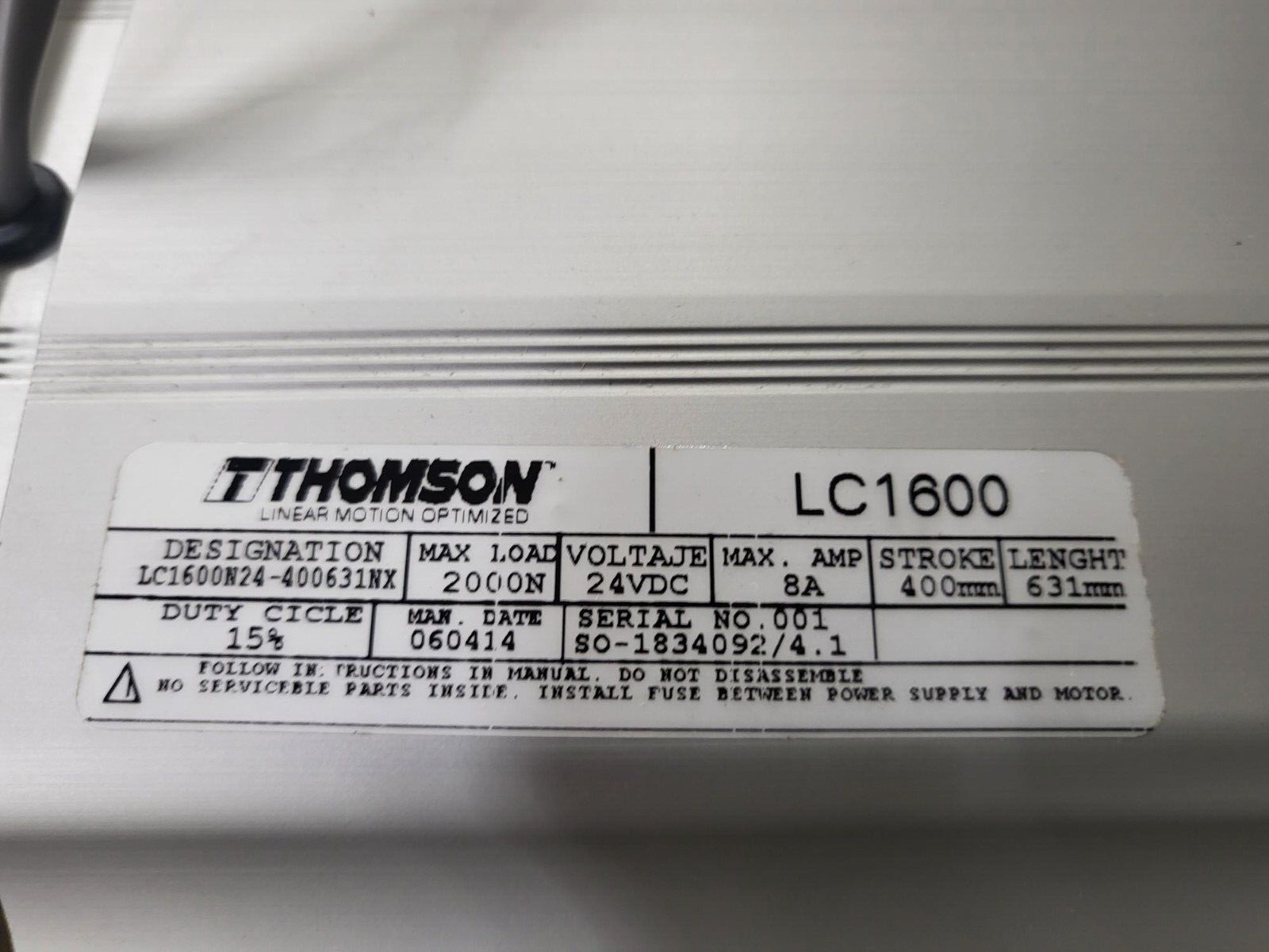 Thomson Lifting Column LC1600 Stroke 400mm