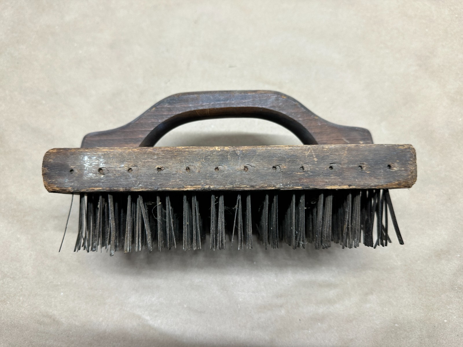 Antique Heavy Duty Block Brush for Blacksmith Scale Removal Flat Bristle