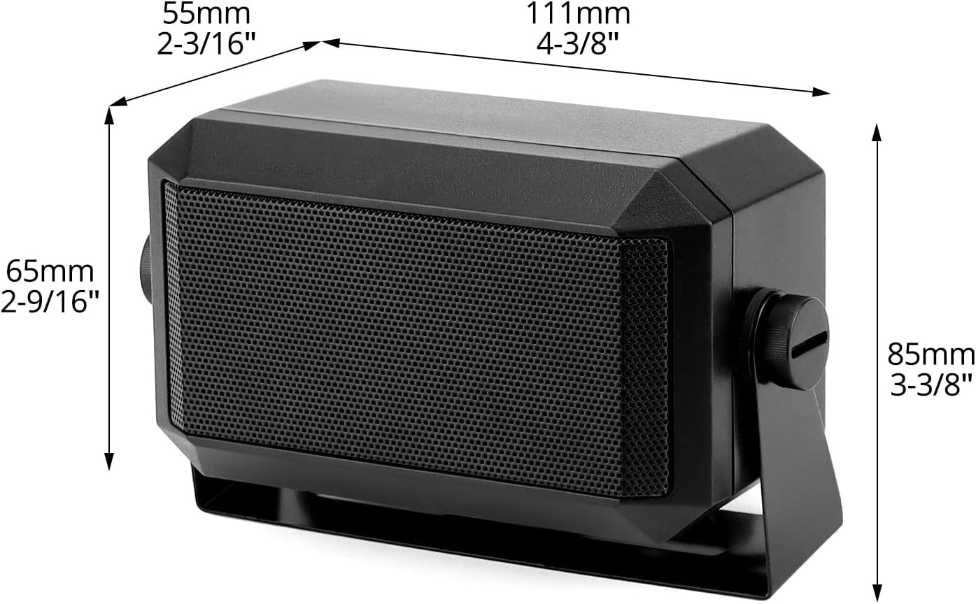 QWORK 5W External Communications Speaker - 2 Pack 8 Ohms with 3.5Mm Plug for Ham