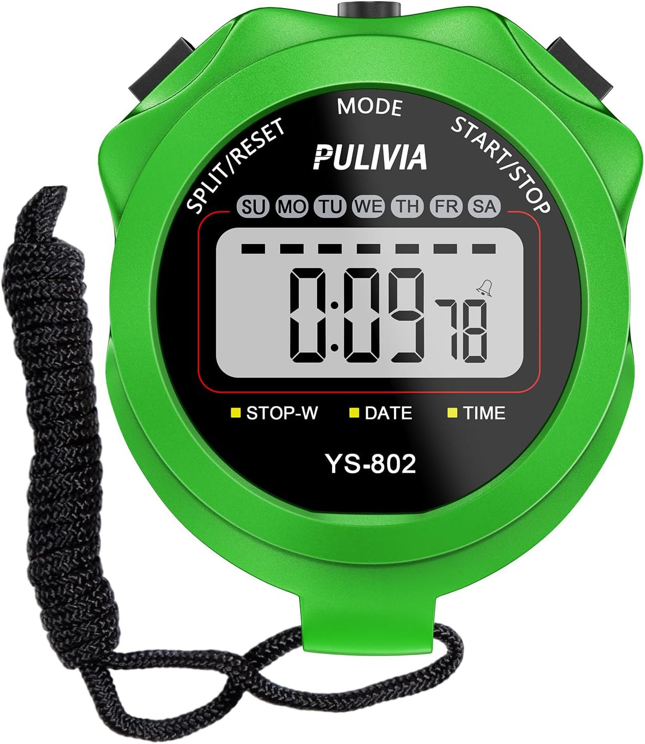 Stopwatch Timer, Digital Stop-Watch for Sports, Green | Multi-Function Stopwatch