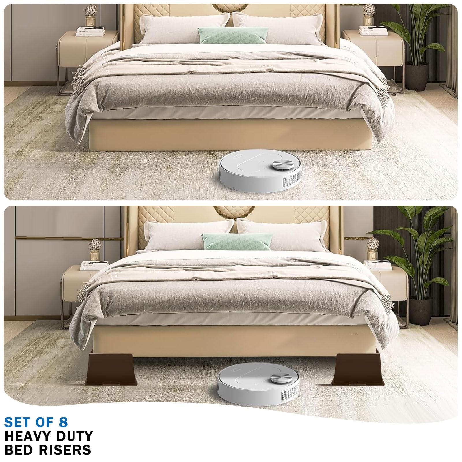 Bed Risers 6 Inch Heavy Duty,Oversized Couch Risers, Extra Wide Furniture Ris...