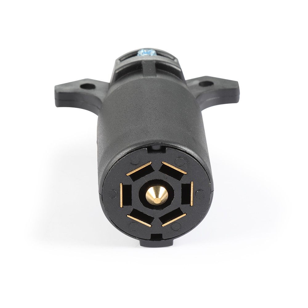 7 Way Round RV Style Trailer Light Plug Connector Replacement End Blade Round