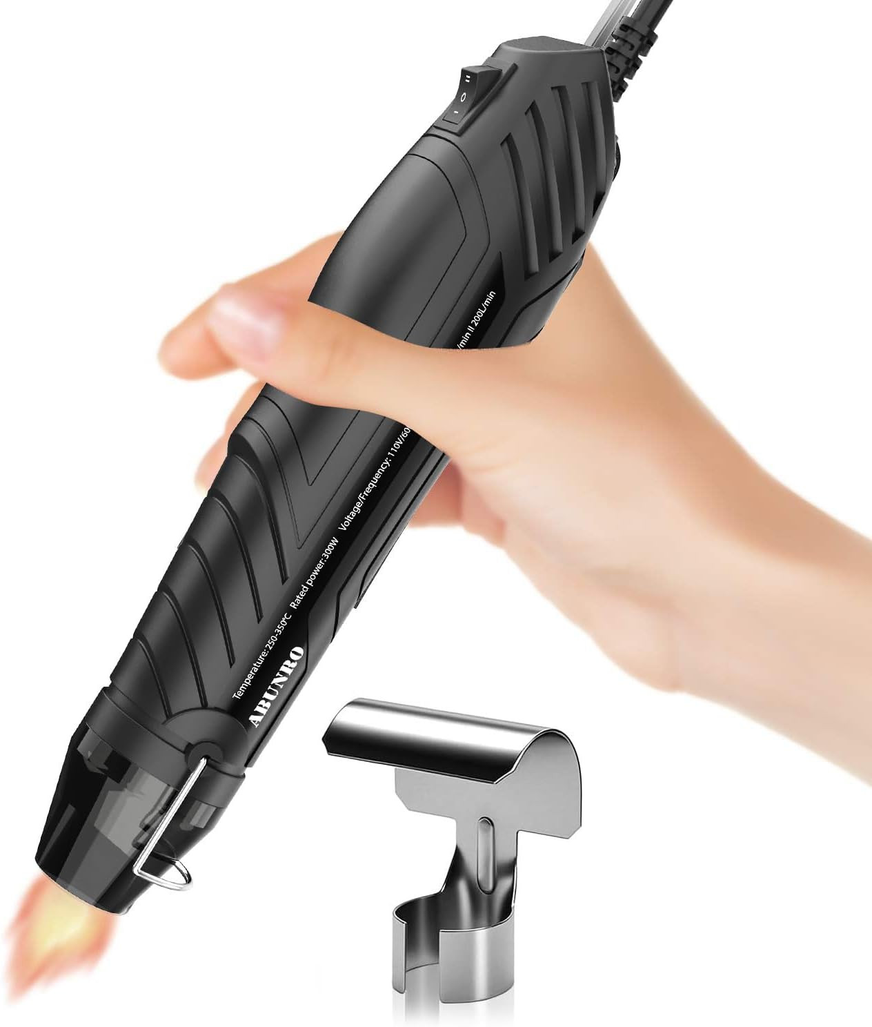 Mini Heat Gun, 2-Temp Settings 482℉ & 662℉（250℃& 350℃), 6.6FT Long Cable Fast He