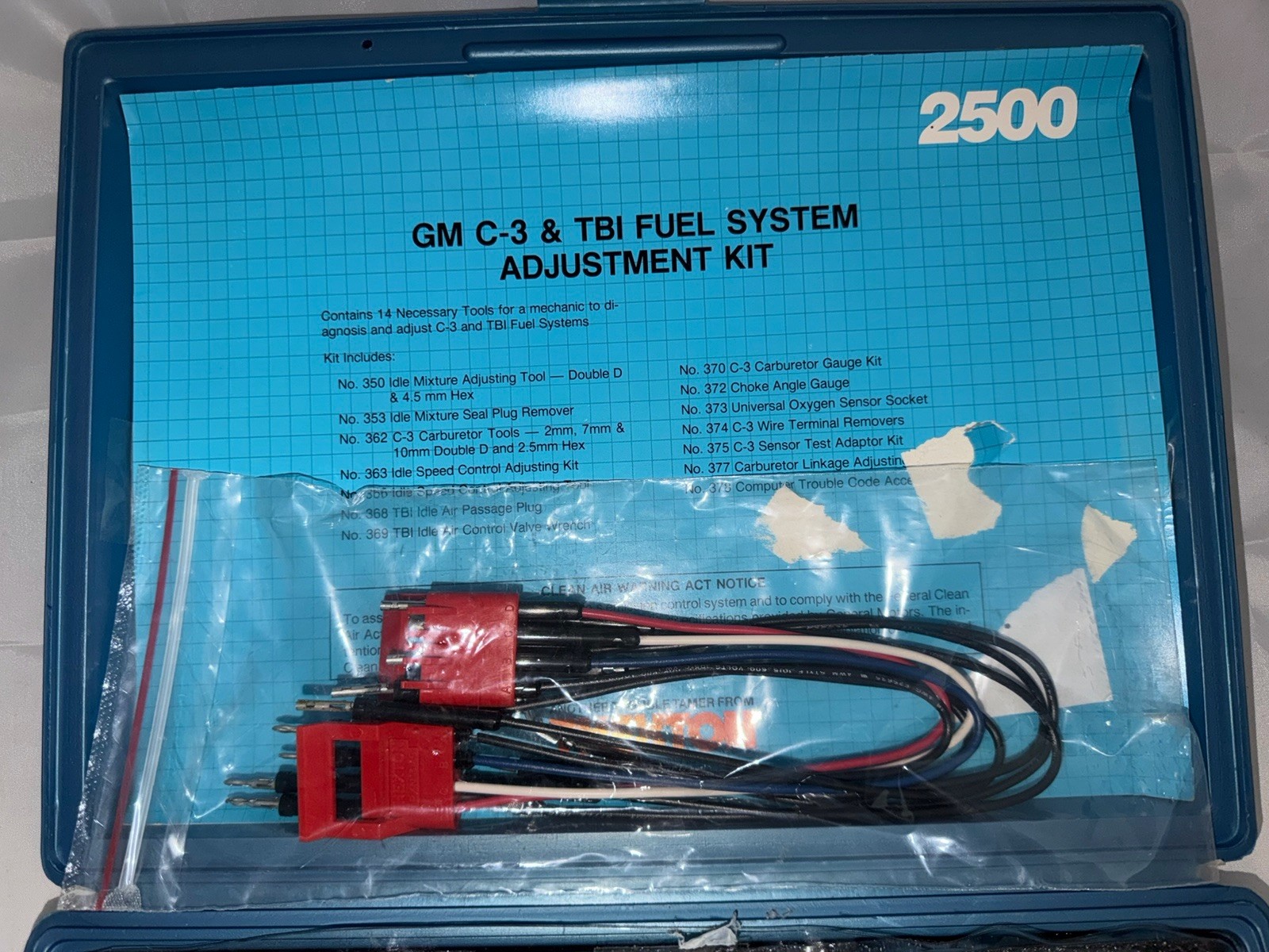 Thexton 2500 GM C-3 TBI Adjustment Kit Set