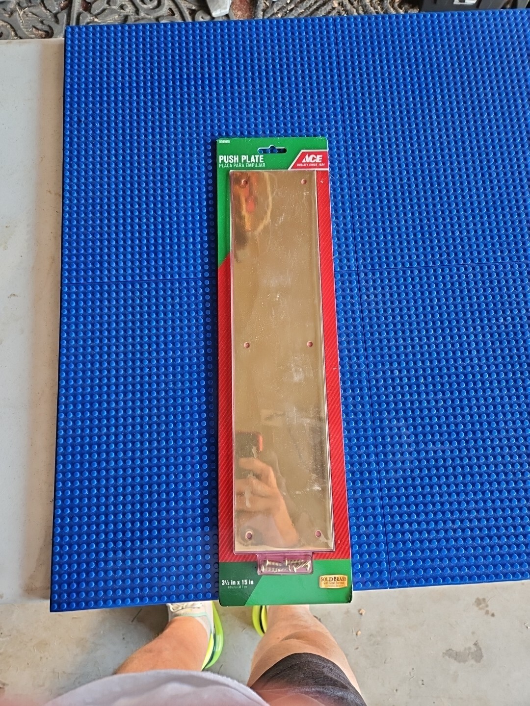 Solid Brass Push Plate. 3.5 Inch By 15 Inch.