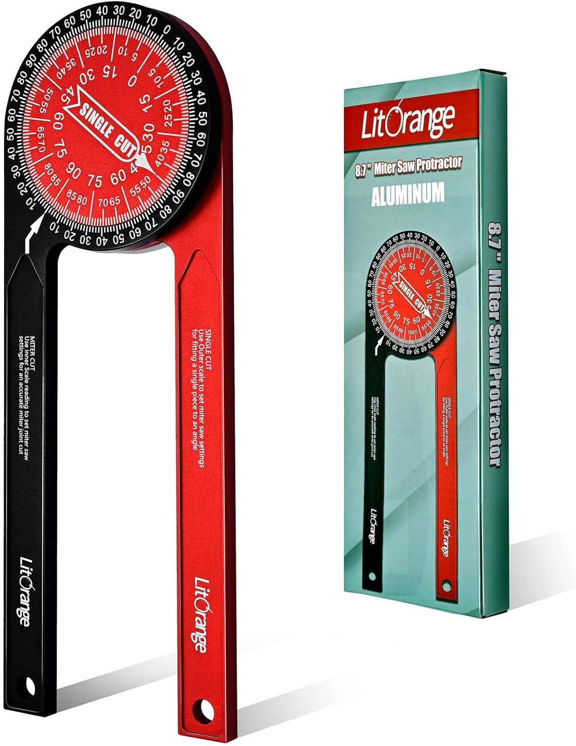 Aluminum Miter Saw Protractor plus | 8.7-Inch Angle Finder Featuring Precision L