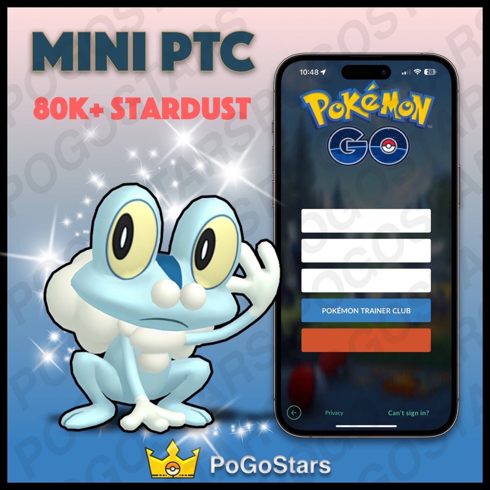 Pokémon PTC Go - Shiny Froakie - 80K Stardust✨Read Description✨