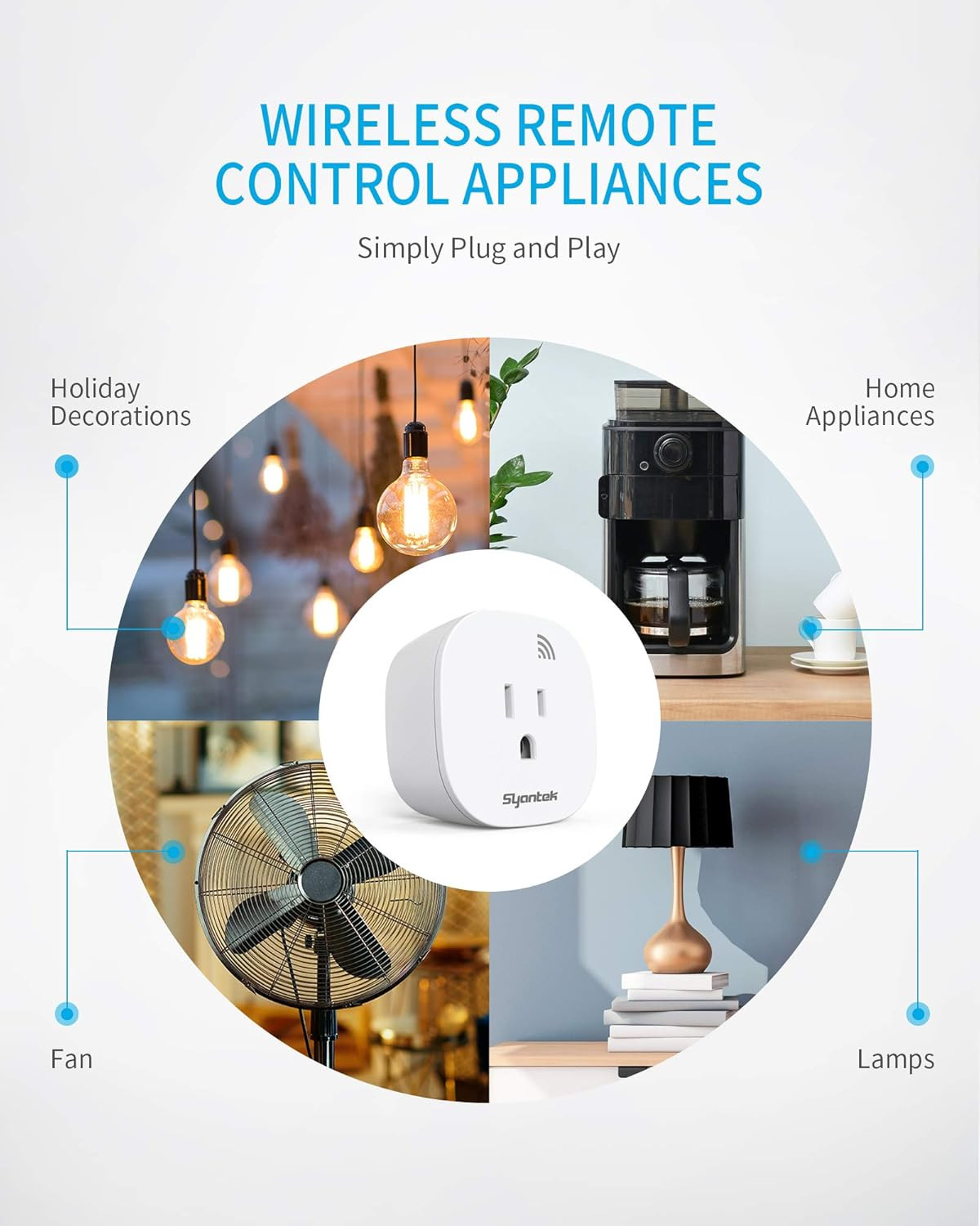 Remote Control Outlet Wireless Light Switch for Household Appliances, Expandable