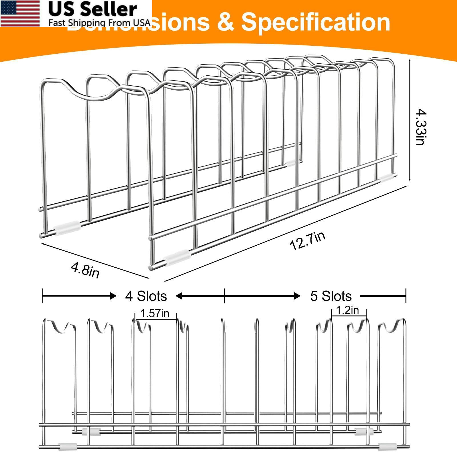 FLSEPAMB Lid Organizer Pot 10-Tier Rack 1 Pack, Fixed