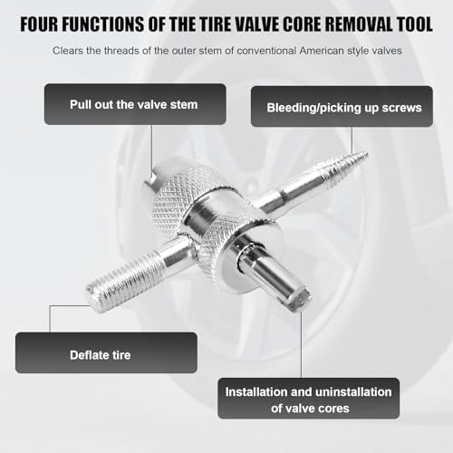 35PCS Valve Stem Puller Installer Tool Kit, Valve Cores & Caps with 4-Way Tool