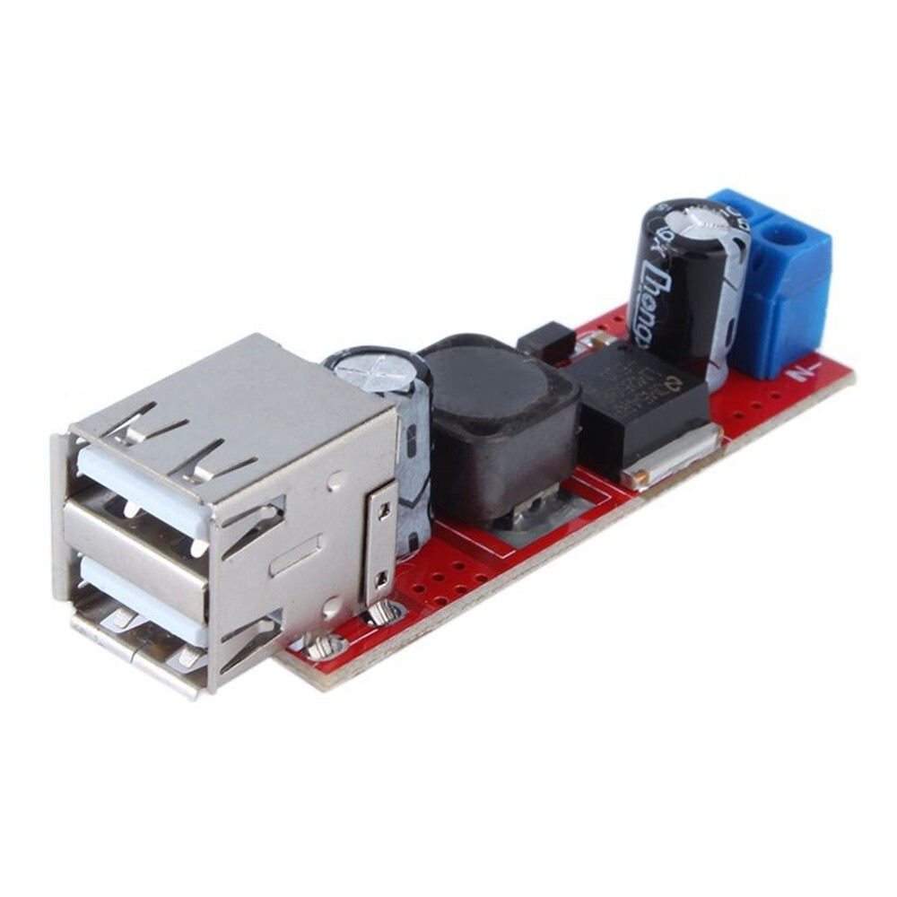 1/2/5PCS DC 6V-40V To 5V 3A Dual USB Charger Step-down Converter Module LM2596