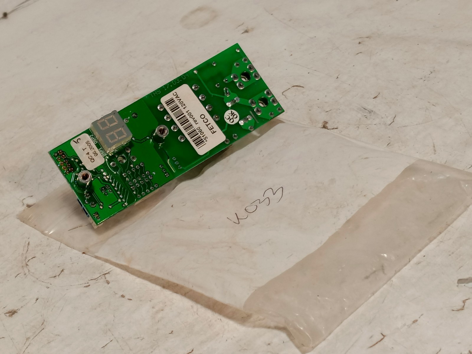 FETCO 51060 control board PCB assembly, 120VAC coffee brewer controller as shown
