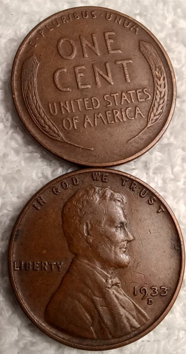1933D, 1933P, 1932P, 1932D, 1934PD 6 Lincoln Wheat Cents-F/Better-SEE DESC Lot 9