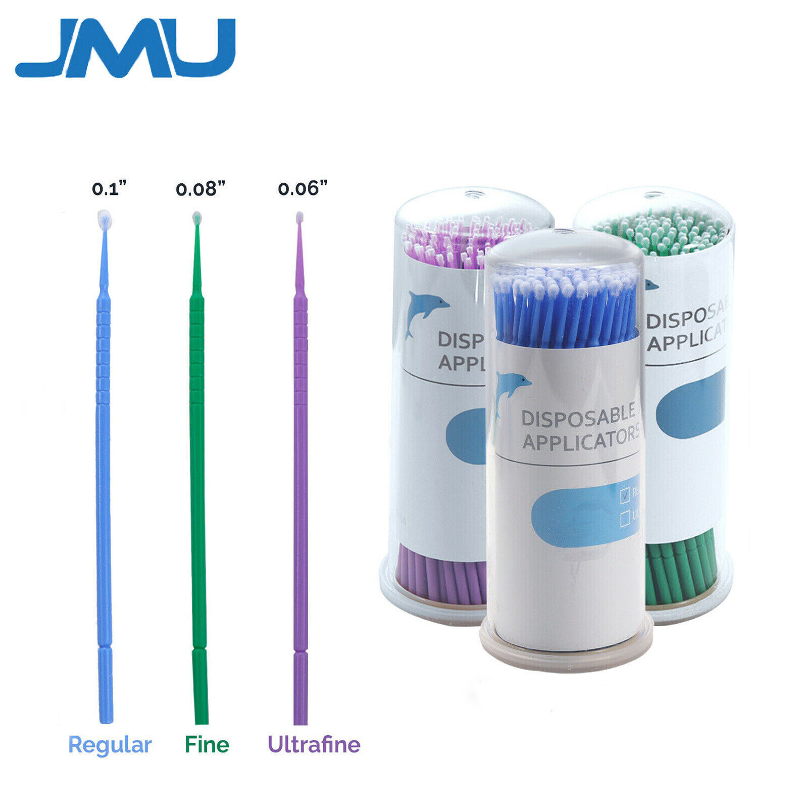 JMU Dental Microbrush Micro Brush Applicators Bendable Tips 2.5/2.0/1.5mm