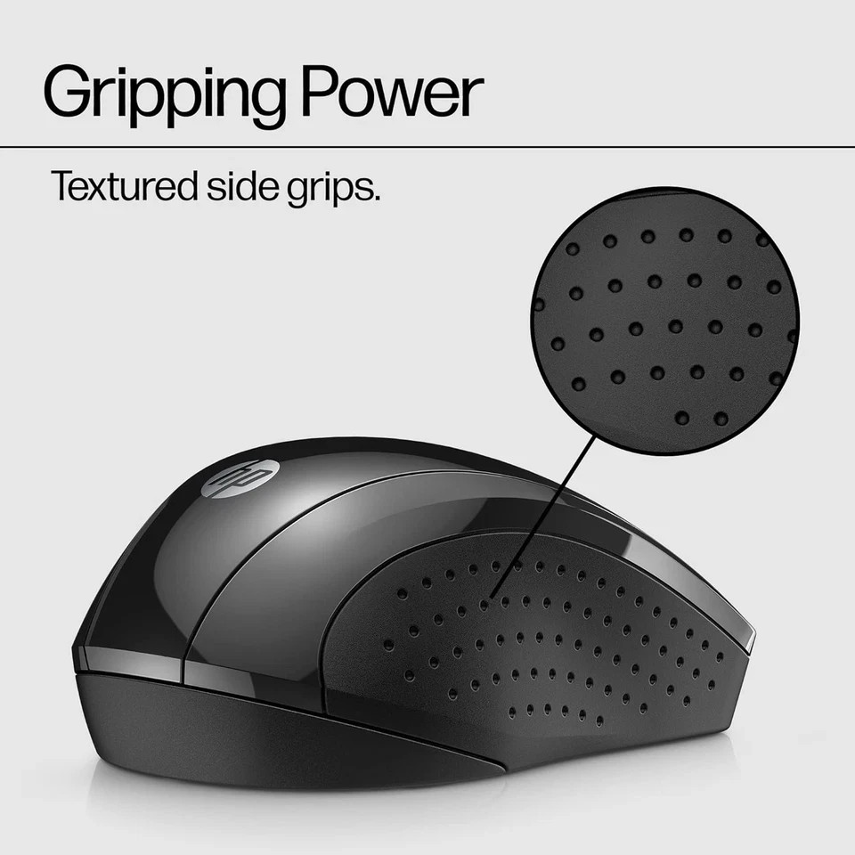 HP - X3000 G3 Wireless Optical Ambidextrous Mouse - Wireless - Jet Black