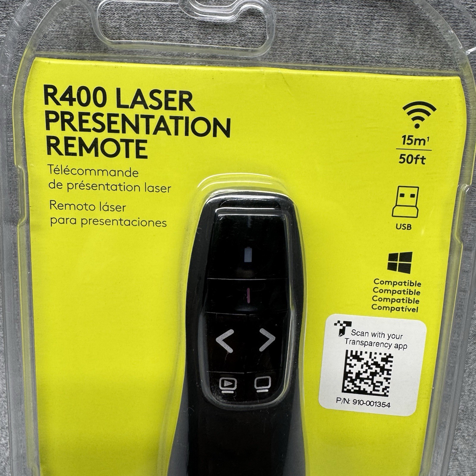 Logitech R400 Laser Presentation Remote (910-001354) NEW/Sealed