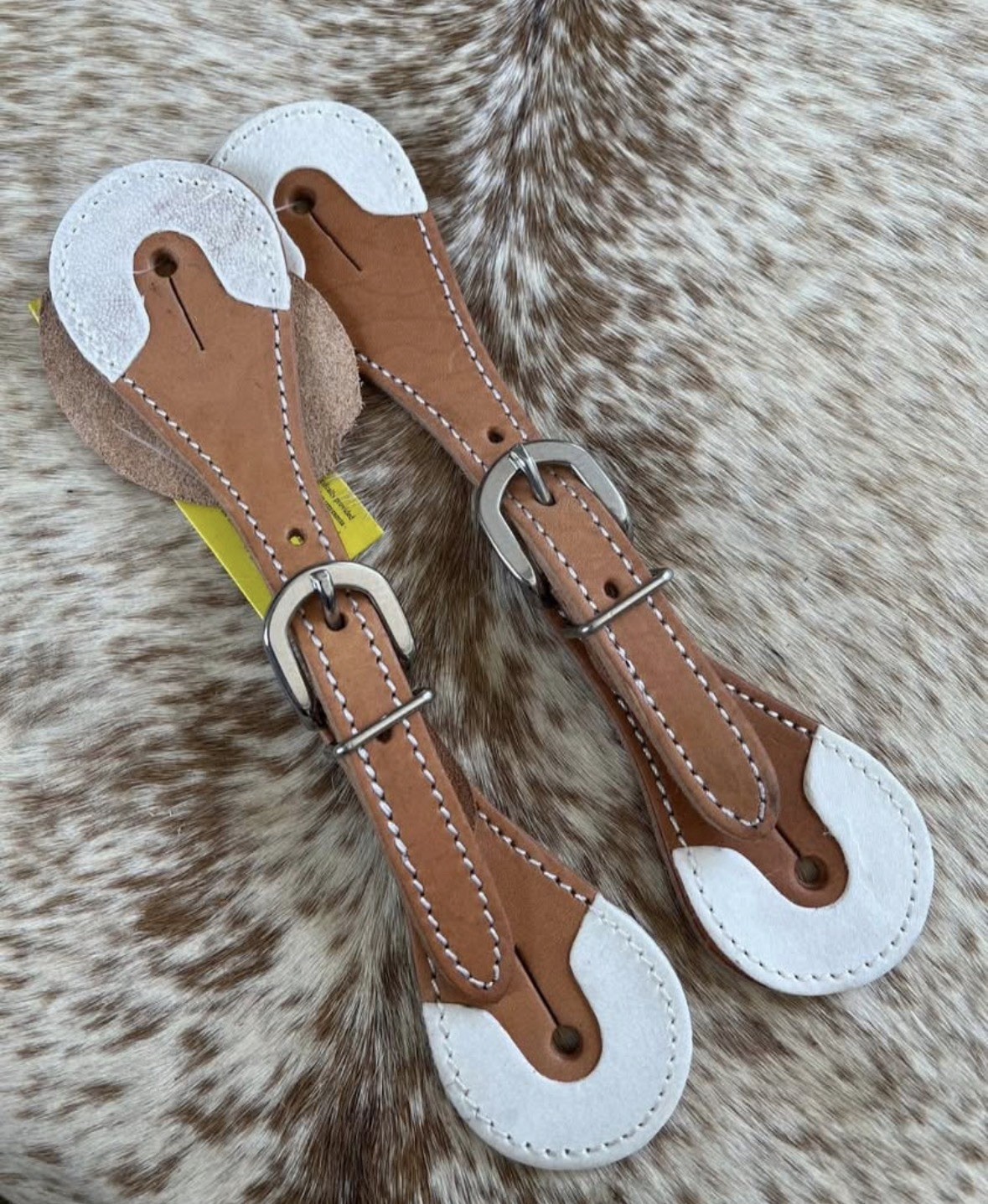 Pair Light Leather Youth Kids Western Spur Straps FREE SHIPPING