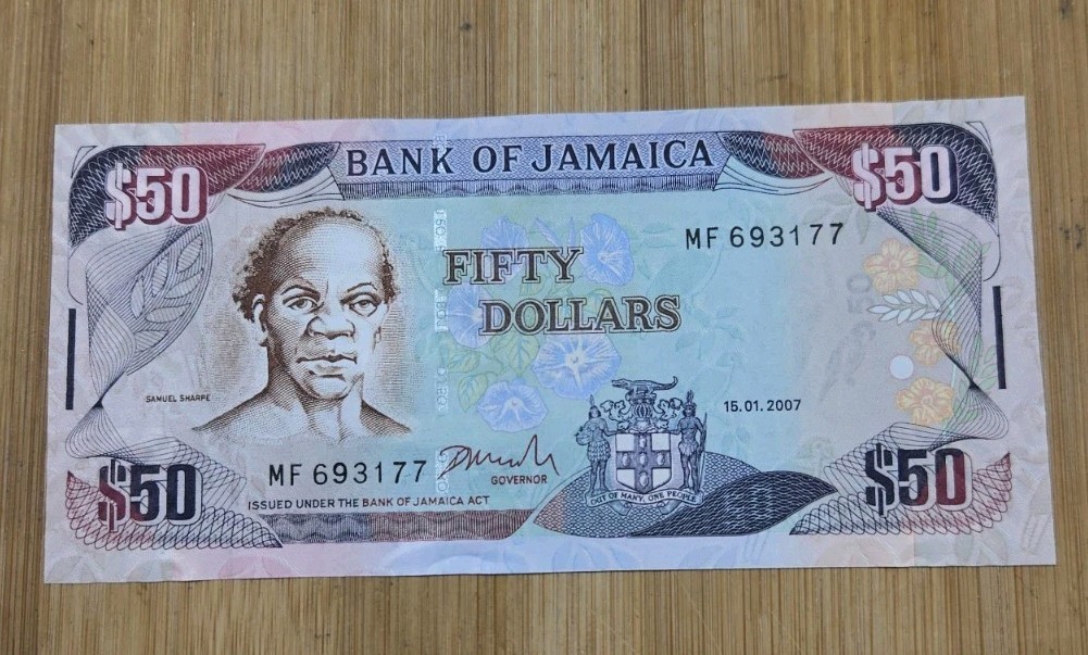 2007 Jamaican 50 Dollars, P-83b, Uncirculated Banknote (crisp)