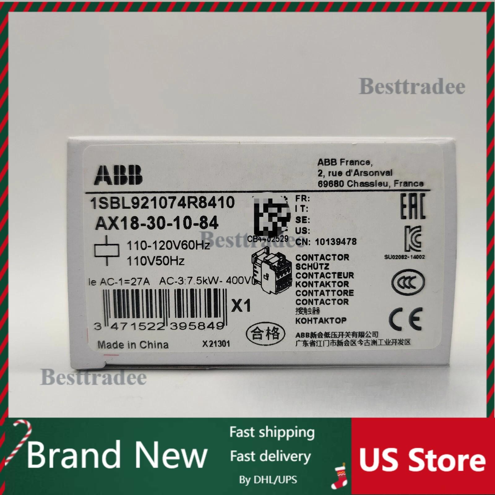 New In Box ABB AX18-30-10-84 AC Contactor US Free TAX