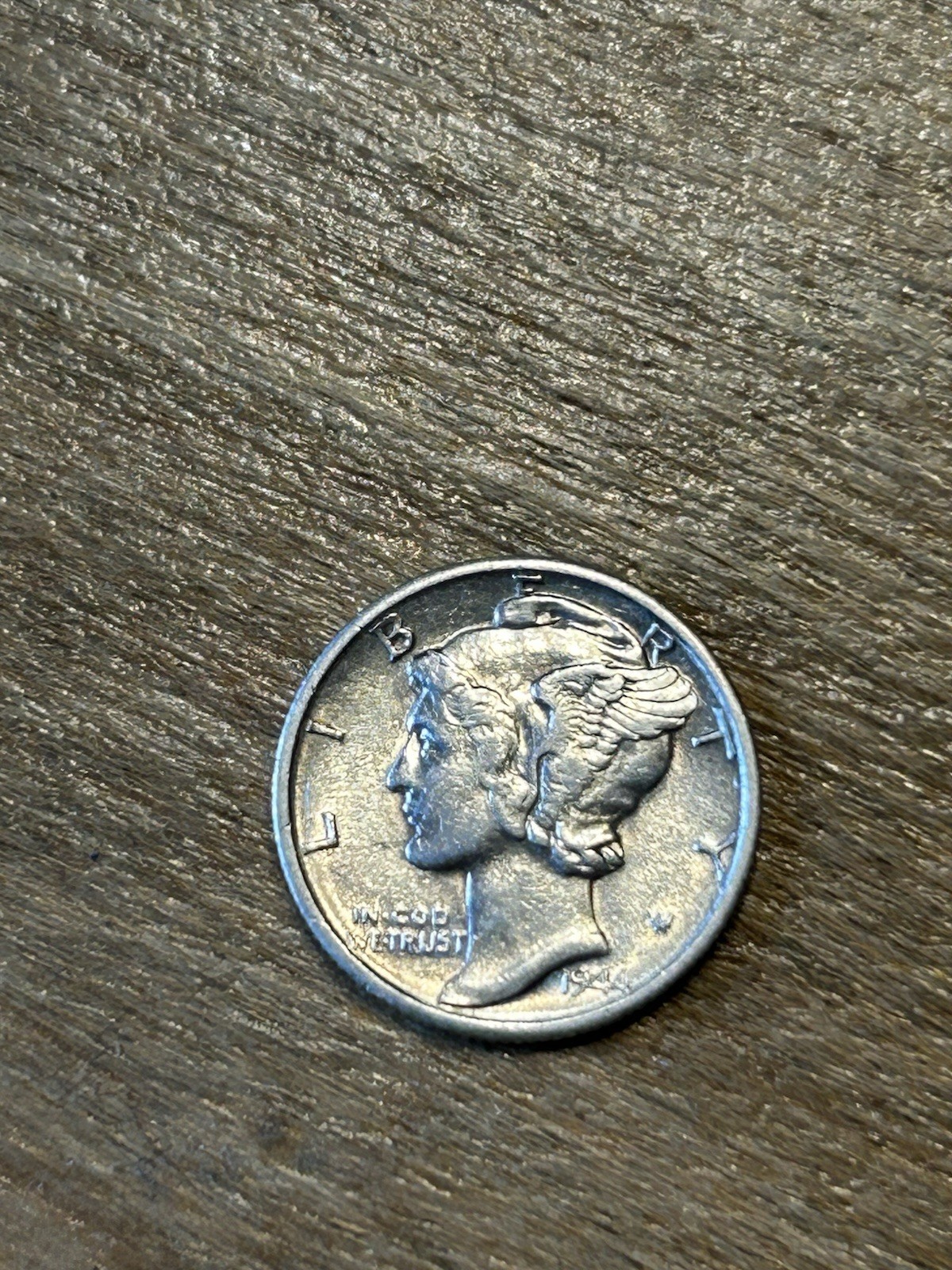 1944S Mercury Dime AU