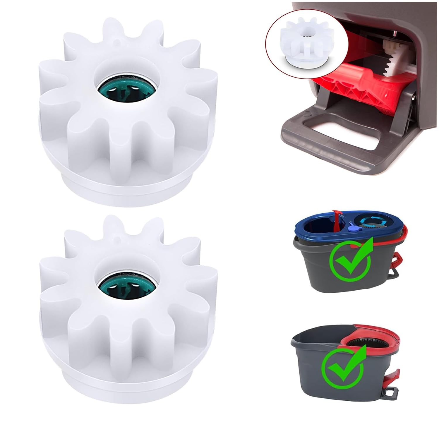 YWSH 2 Pack Spin Mop Bucket Gear Easy Mop Pedal Broom Bearing Gears Repair wi...