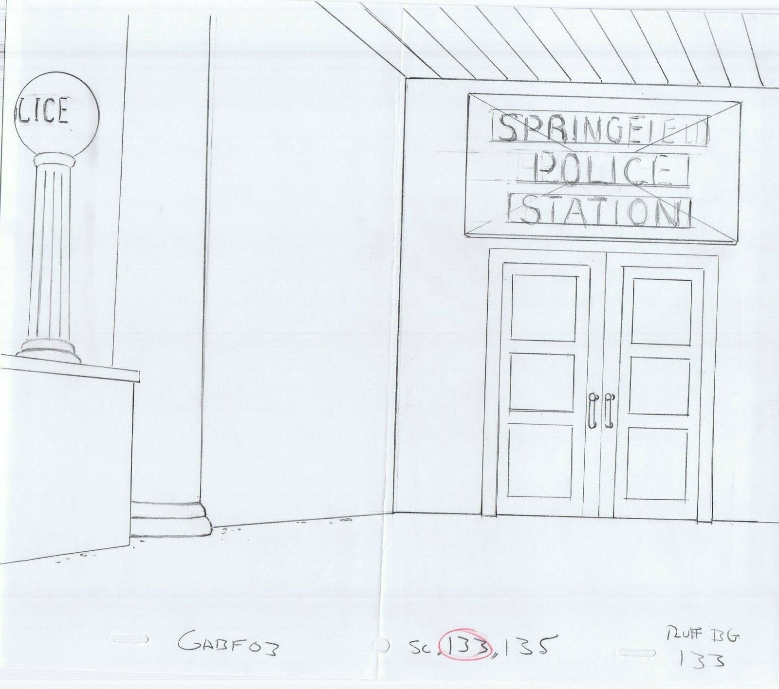 Simpsons Springfield Police Original Art w/COA Animation Production Pencils