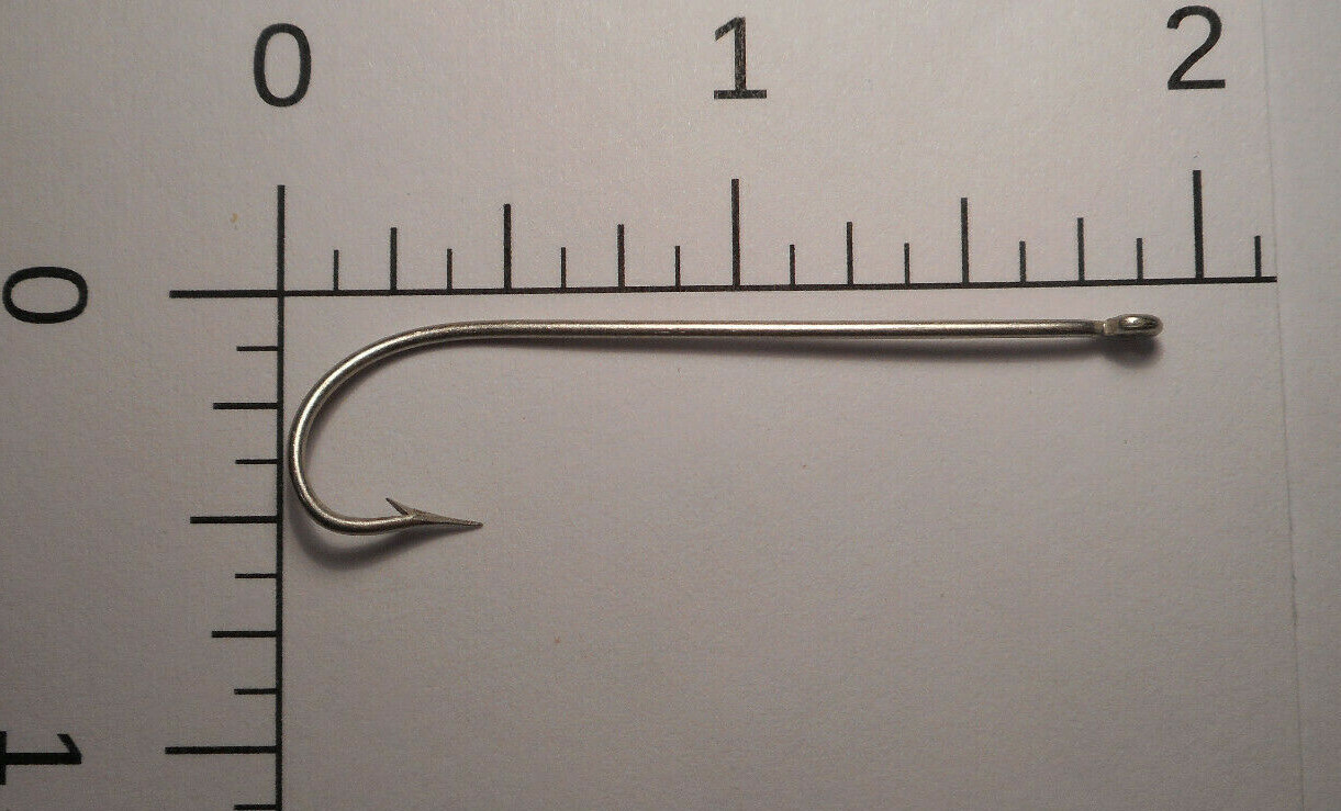 100 MUSTAD #1 FLY TYING LONG SHANK CARLISLE HOOKS, RINGED, TINNED NORWAY 3193
