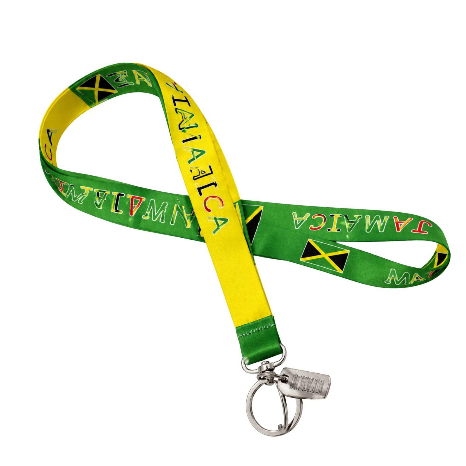 Jamaica Flag Lanyard Keychain with Quick Release – Neck Strap for Keys, 1 Pack