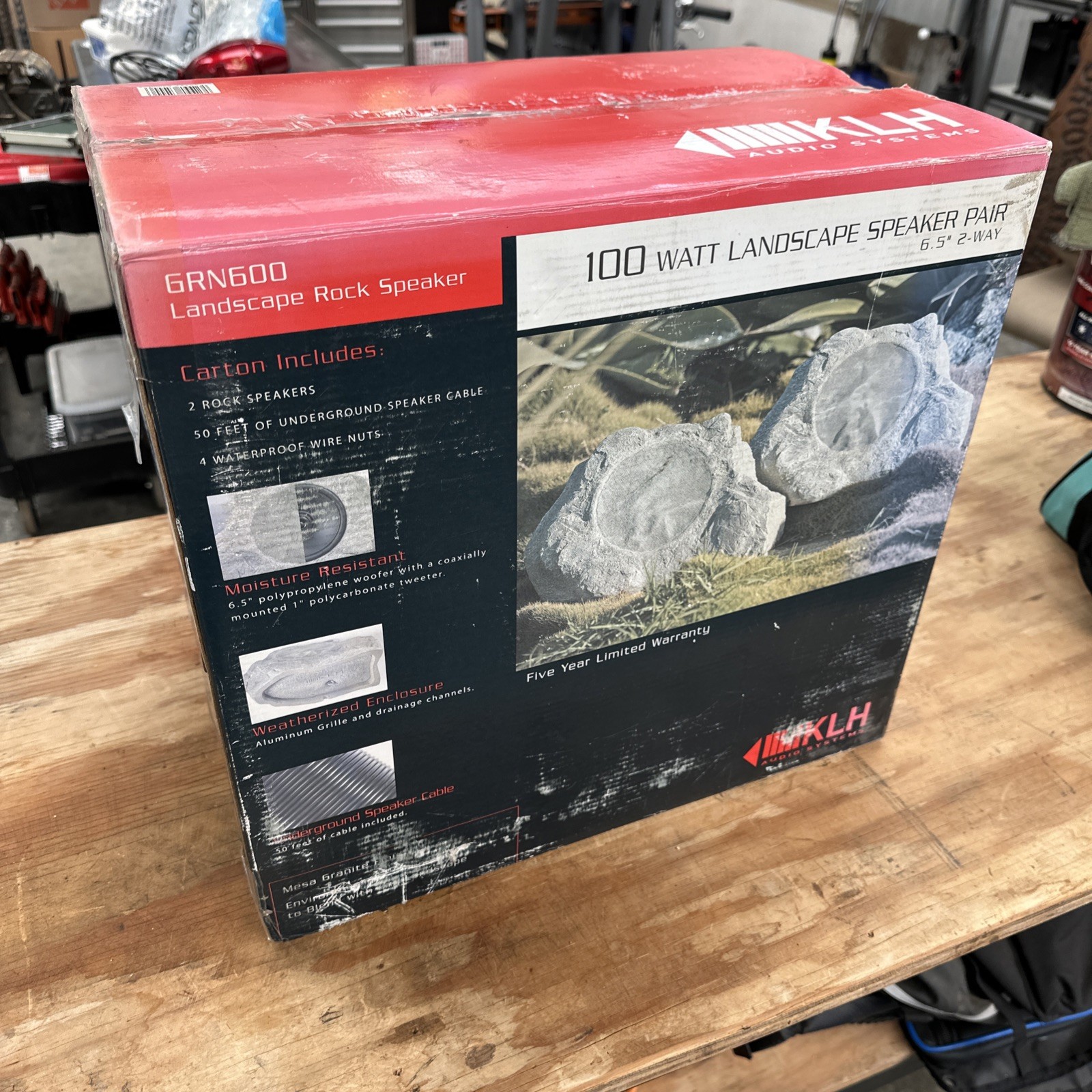 KLH Audio RSP800 8" 2-Way Landscape Rock Speakers Pair 100 Watt BRAND NEW SEALED