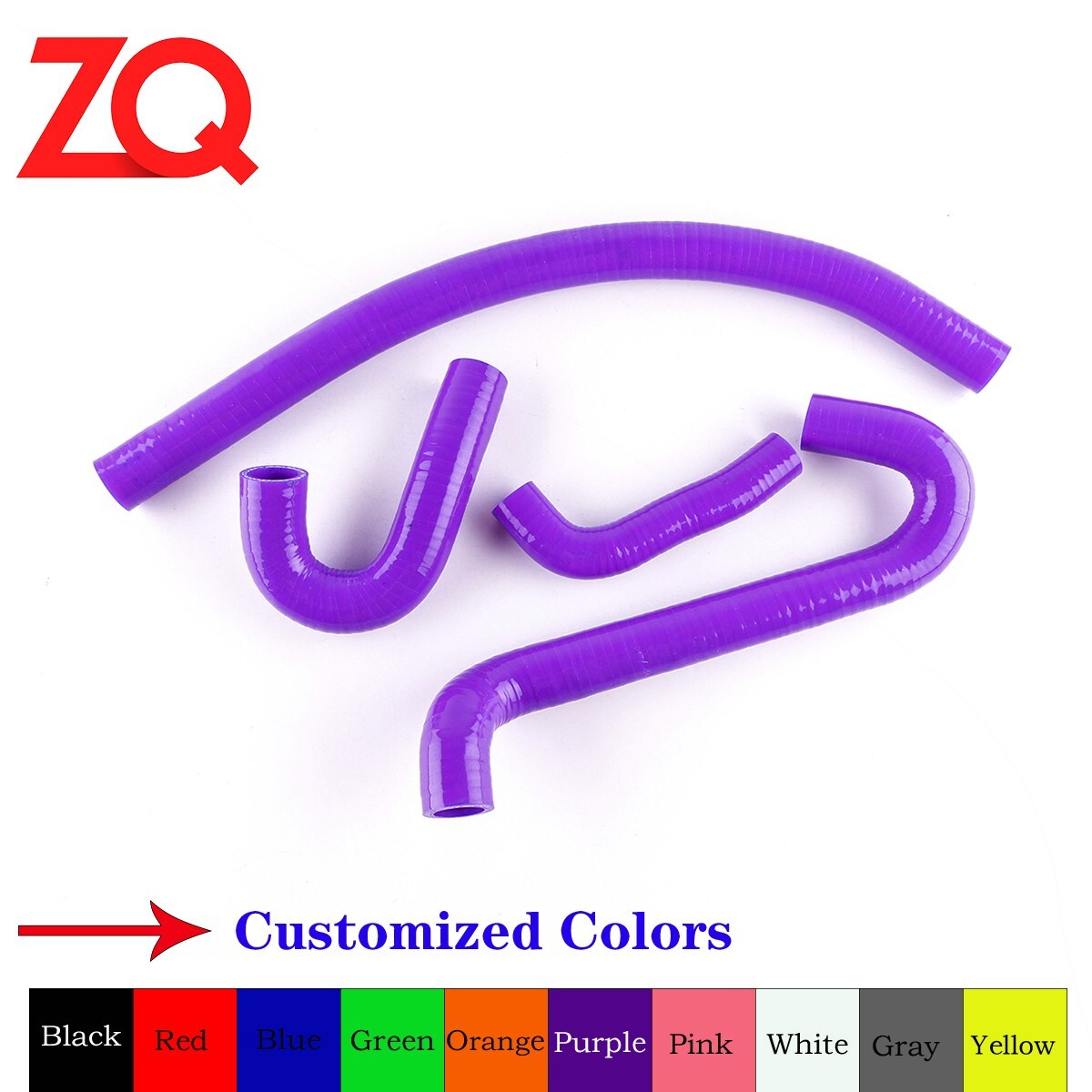 For Yamaha FZR 600 FZR600 1989-1999 90 91 Silicone Radiator Coolant Hose Purple
