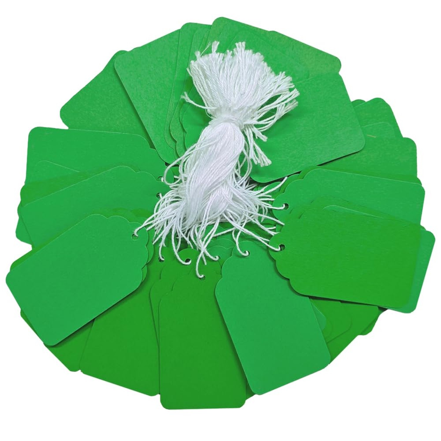 200 Pcs 2.76'' x 1.57'' Green Blank Jewelry Price Tags with String Attached R...