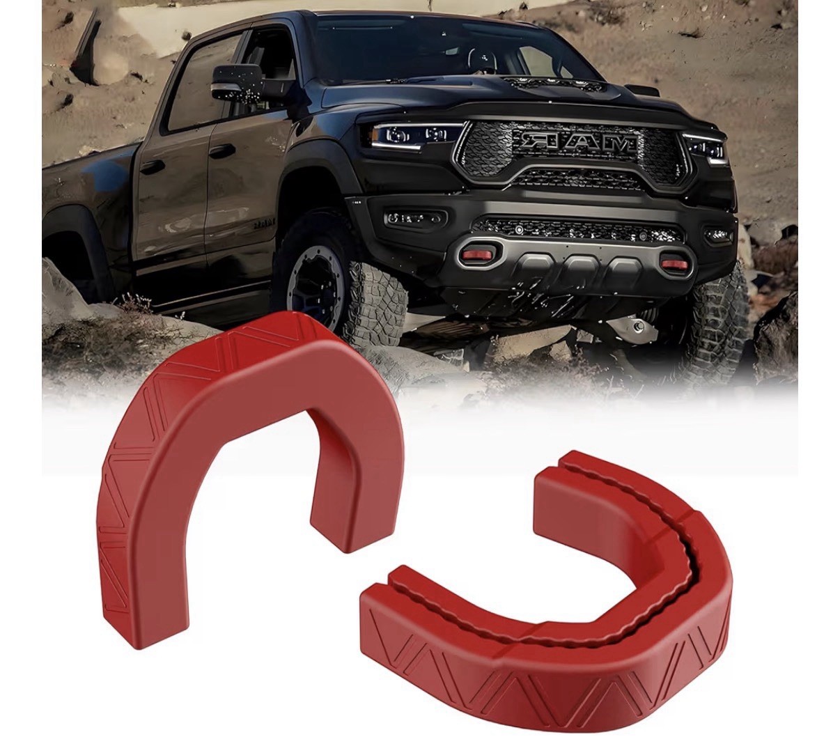 Pair Front Tow Hooks Covers Customized Car Tow Hooks For 2019-2024 RAM 1500 Red