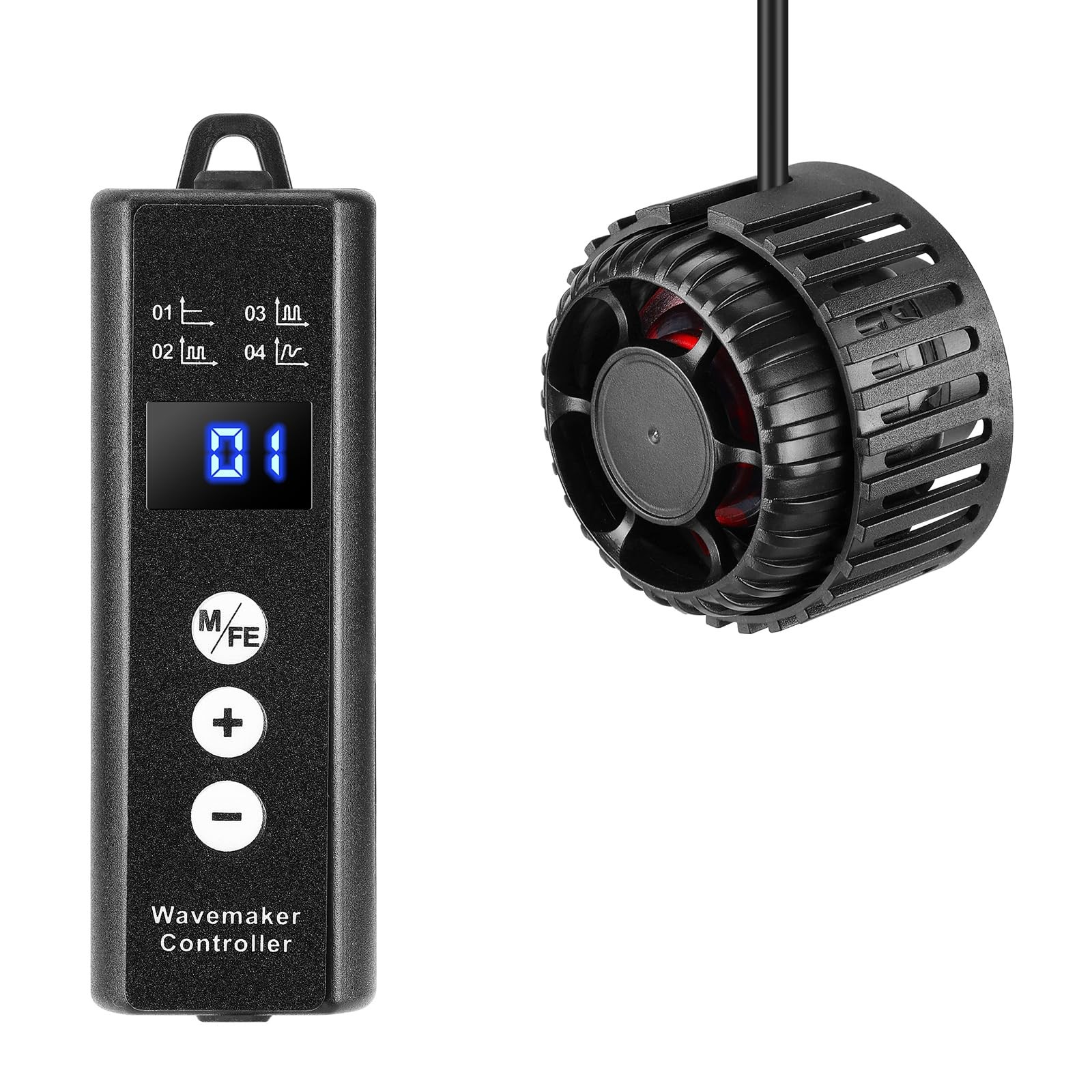 JEREPOND 1050GPH Mini Aquarium Wave Maker with Adjustable 6W 1050GPH, Black