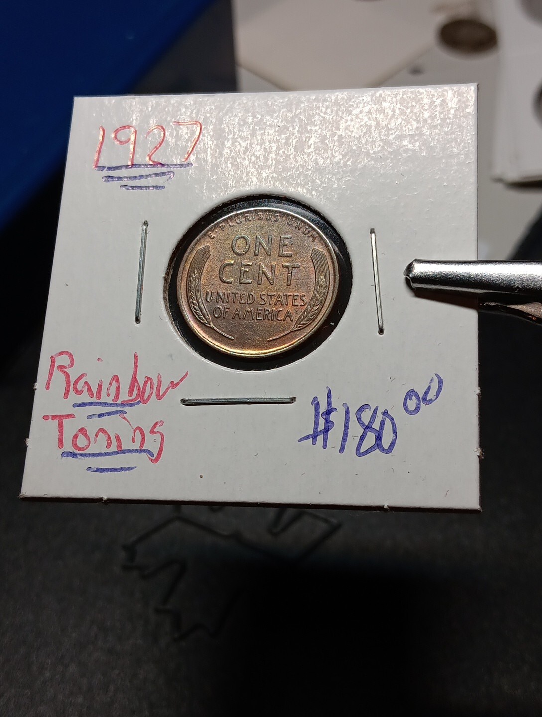 👉1927 Lincoln  Wheat Penny Rainbow Toning Choice--A-130
