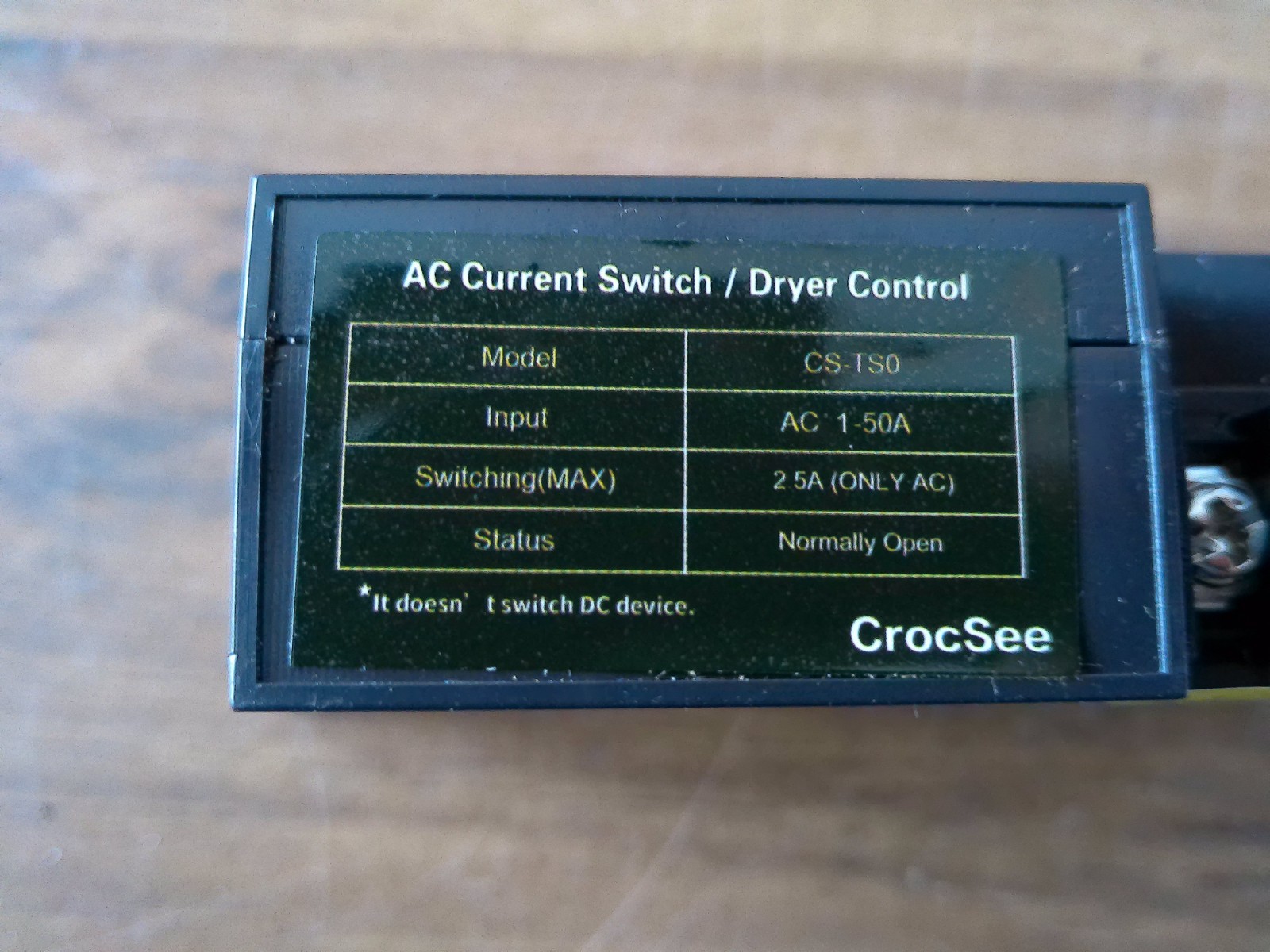 CrocSee AC Current Switch / Dryer Control CS-TS0, Max 2.5A Free US Shipping