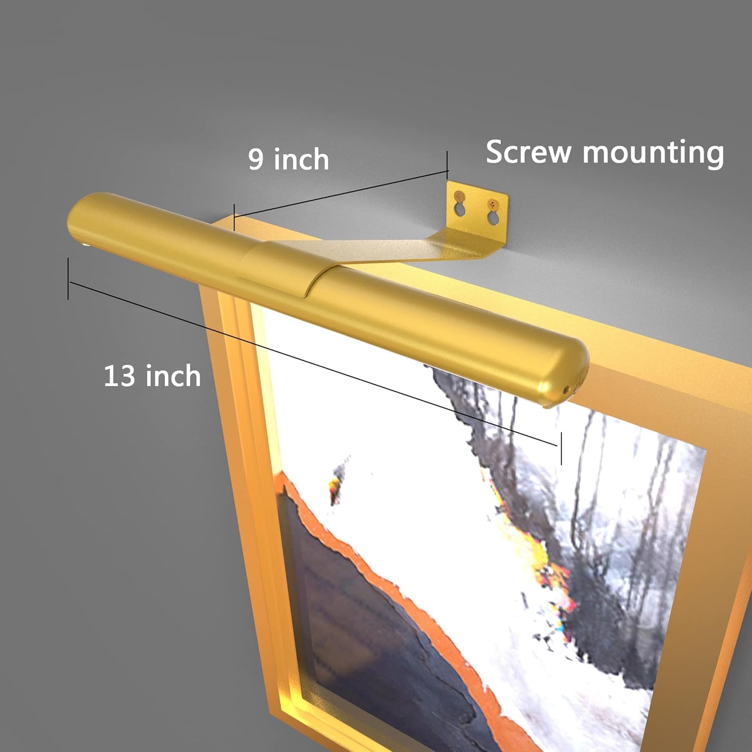 Gold Wireless Led Picture Light with Remote Control - 13inch,