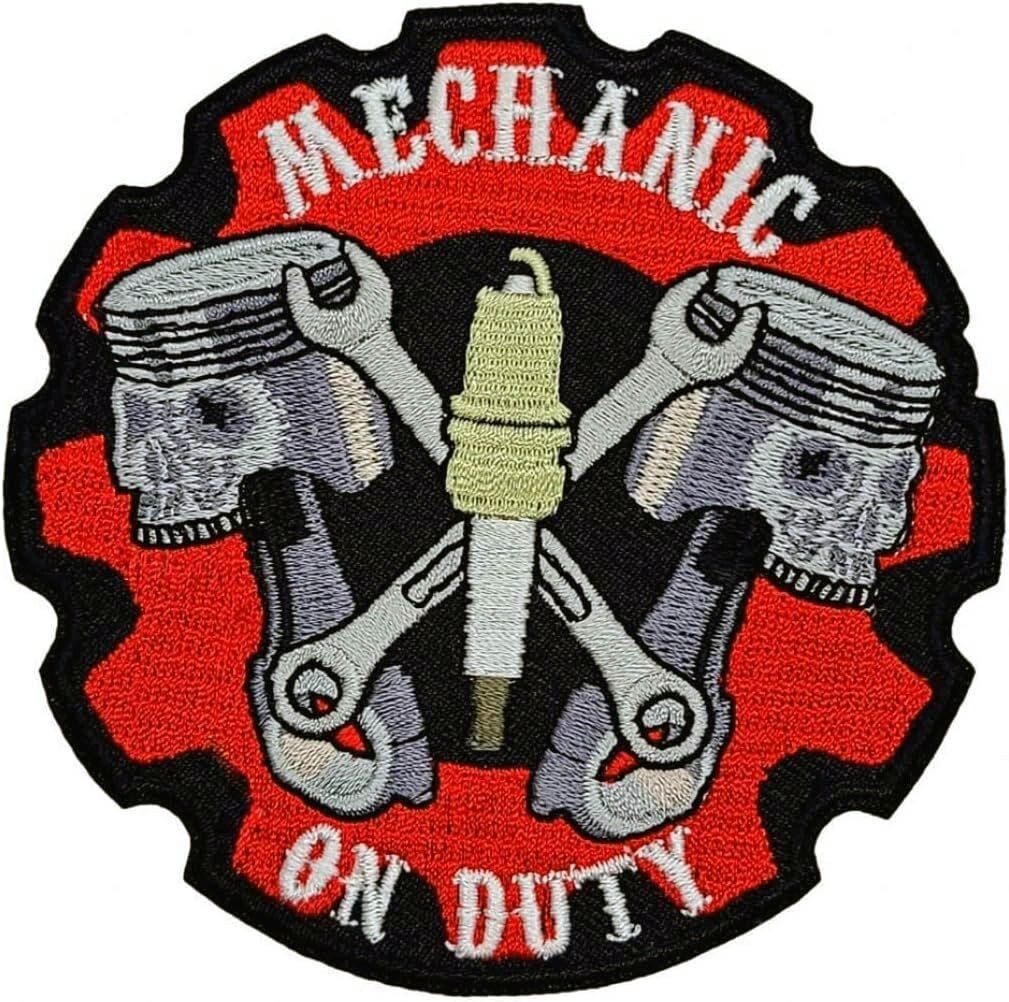Mechanic Skull Pistol Cross Wrenches Patch | 2PC iron on Sew 3.5"x3.5"