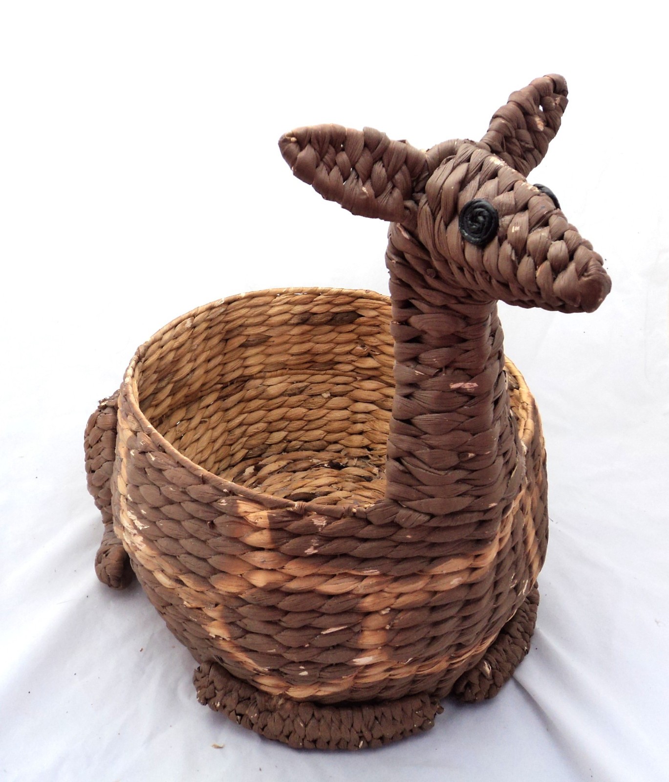 Large Water Hyacinth Wicker Llama Basket 16" Tall