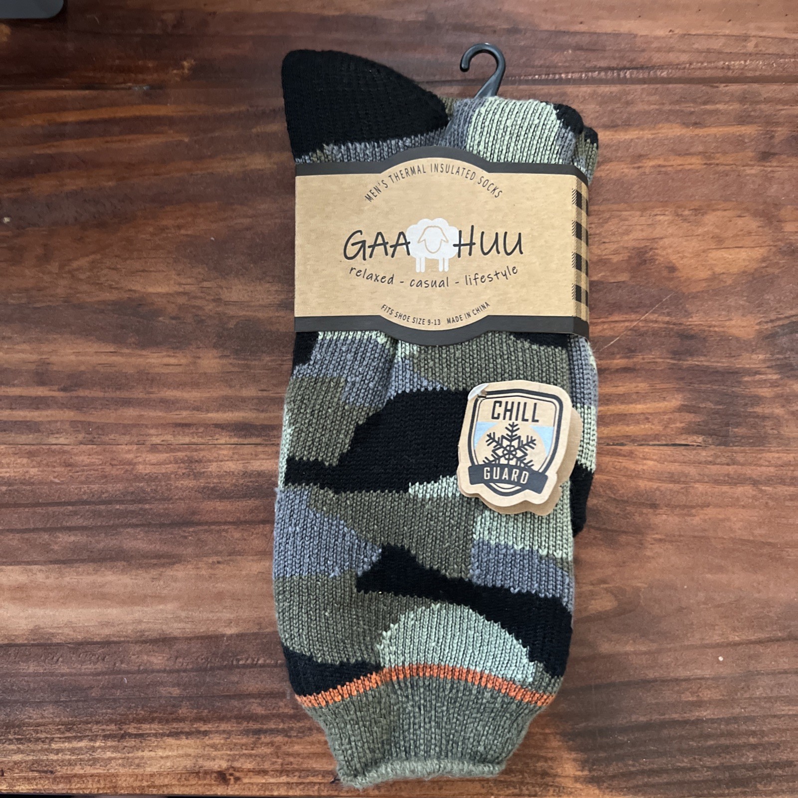 GAA Huu Men’s Thermal Insulated Socks Size 9-13 Camo NWT 1 Pair