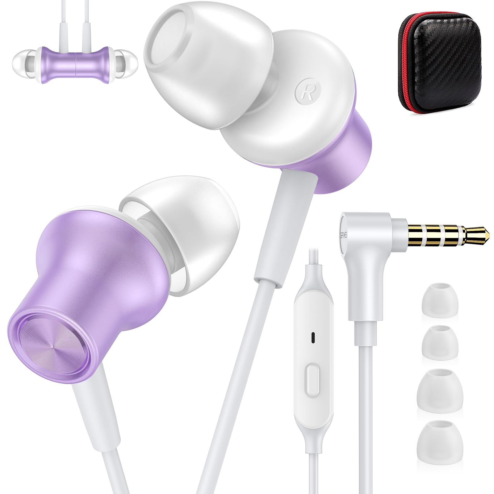 3.5mm Headphones Wired Earbuds for Chromebook Laptop PC, Ear Buds Wired with ...