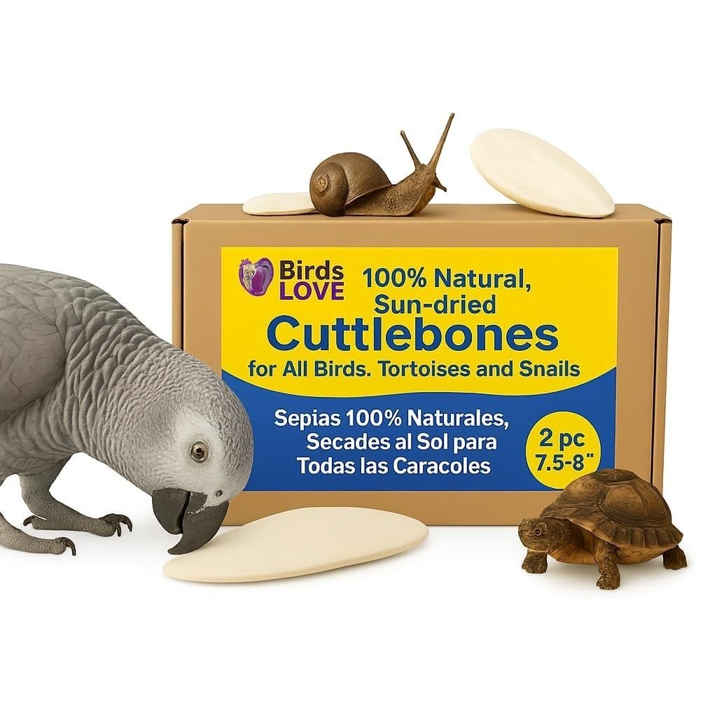 Birds LOVE Natural Cuttlebone – Premium Calcium & Trace Mineral Supplement...