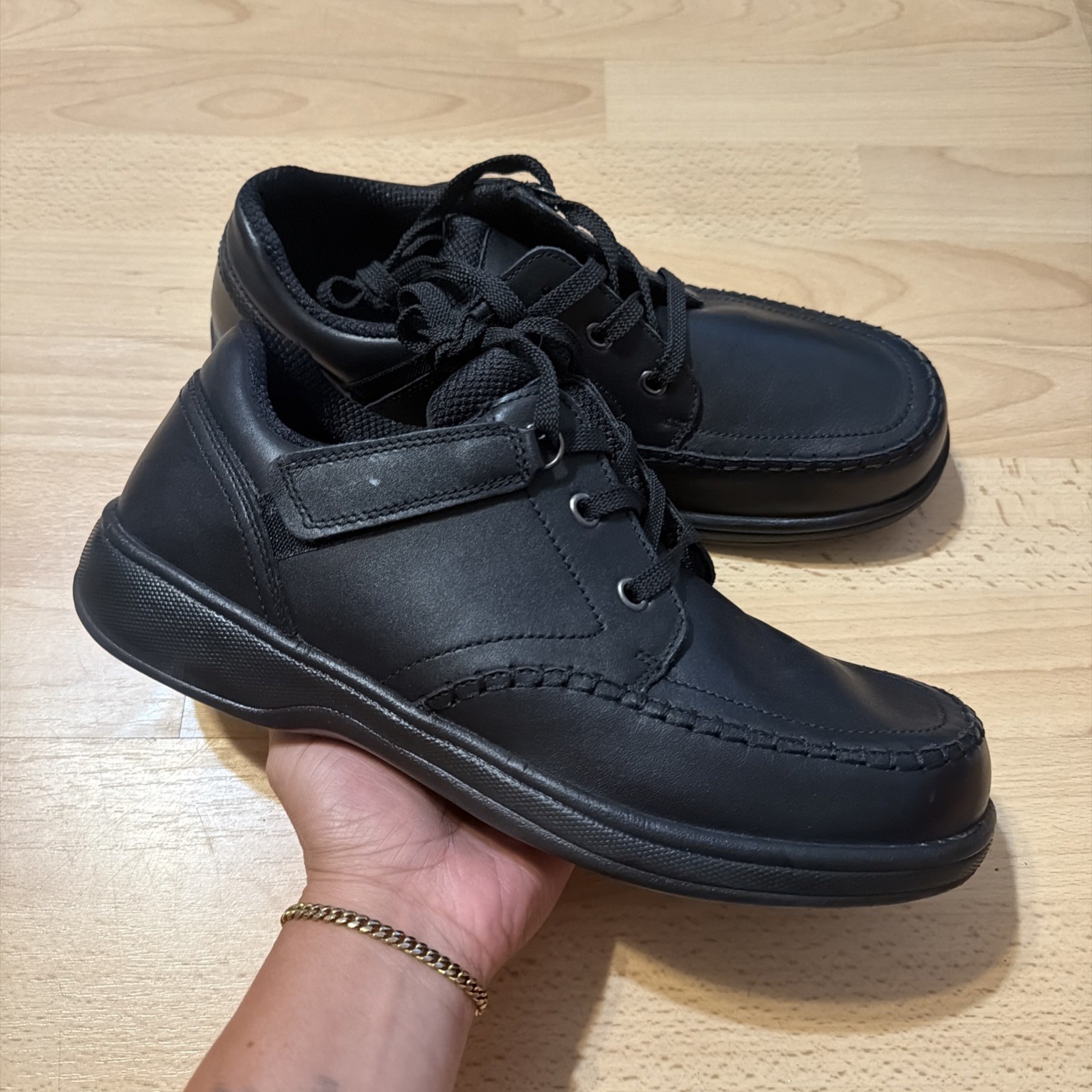 Orthofeet Jackson Comfort Tie-Less Lace Shoes Black Size 11 2E Extra Wide