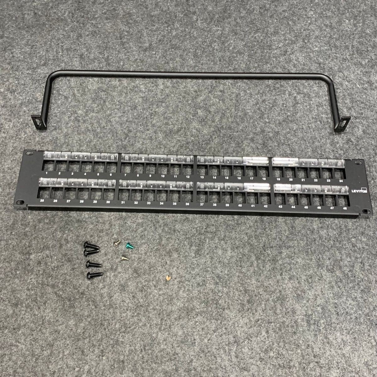 LEVITON QuickPort 48 Port Patch Panel with Magnifying Lens Label Holder