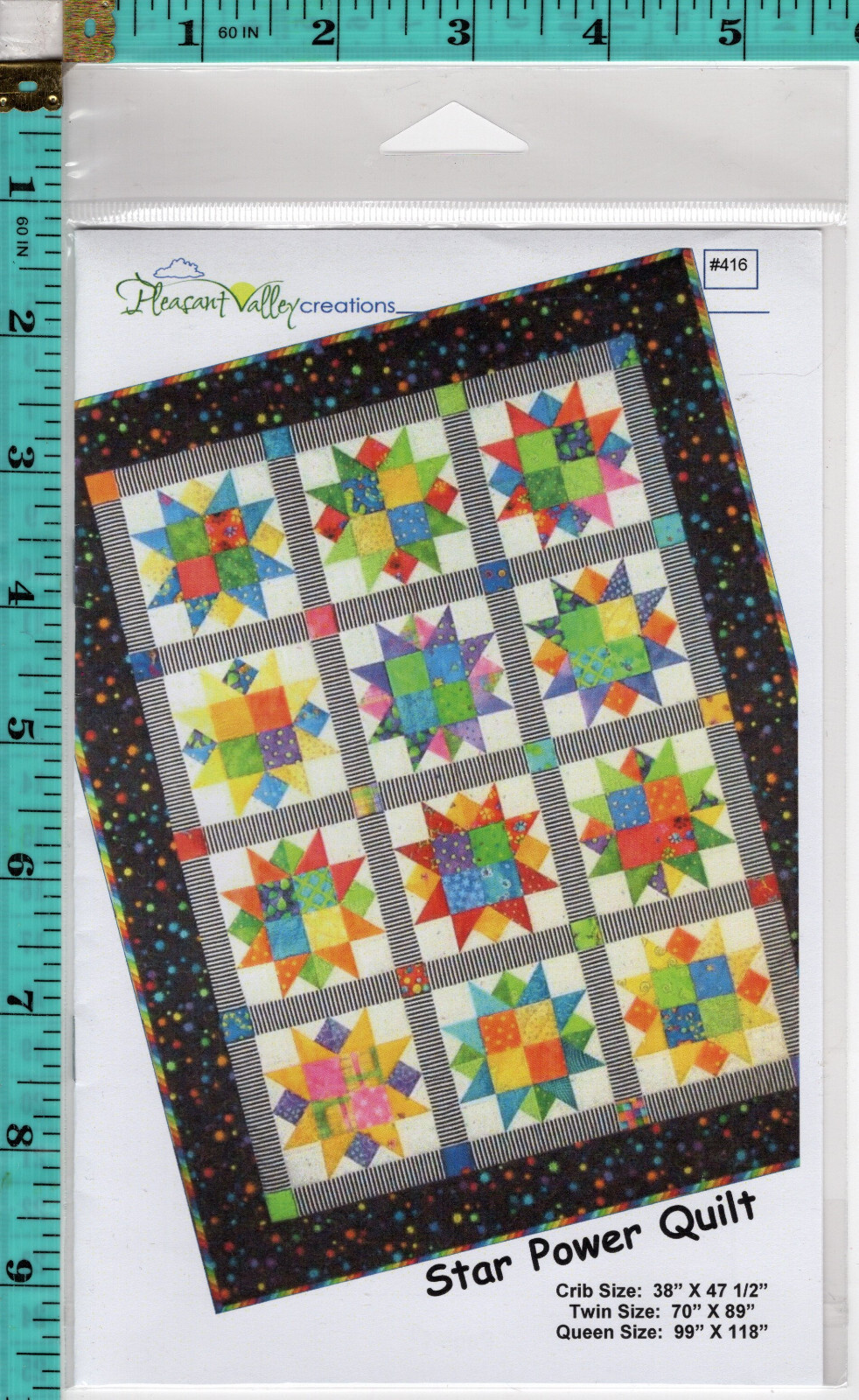 "Star Power Quilt" Pleasant Valley Creations Pattern 416 Crib Twin Queen
