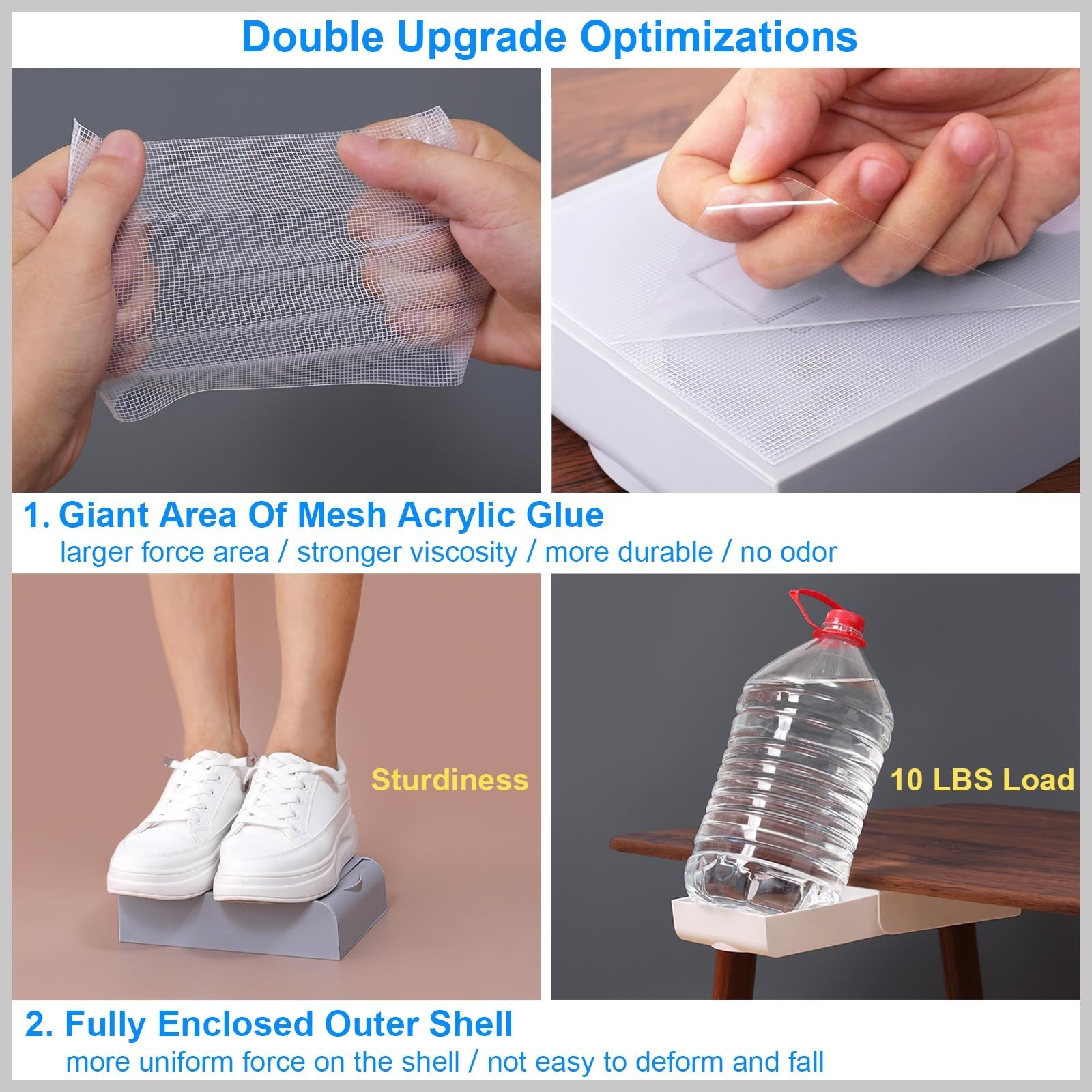 2 Pack Under Desk Drawer Self-Adhesive Desktop Storage Organizer, Hidden Atta...