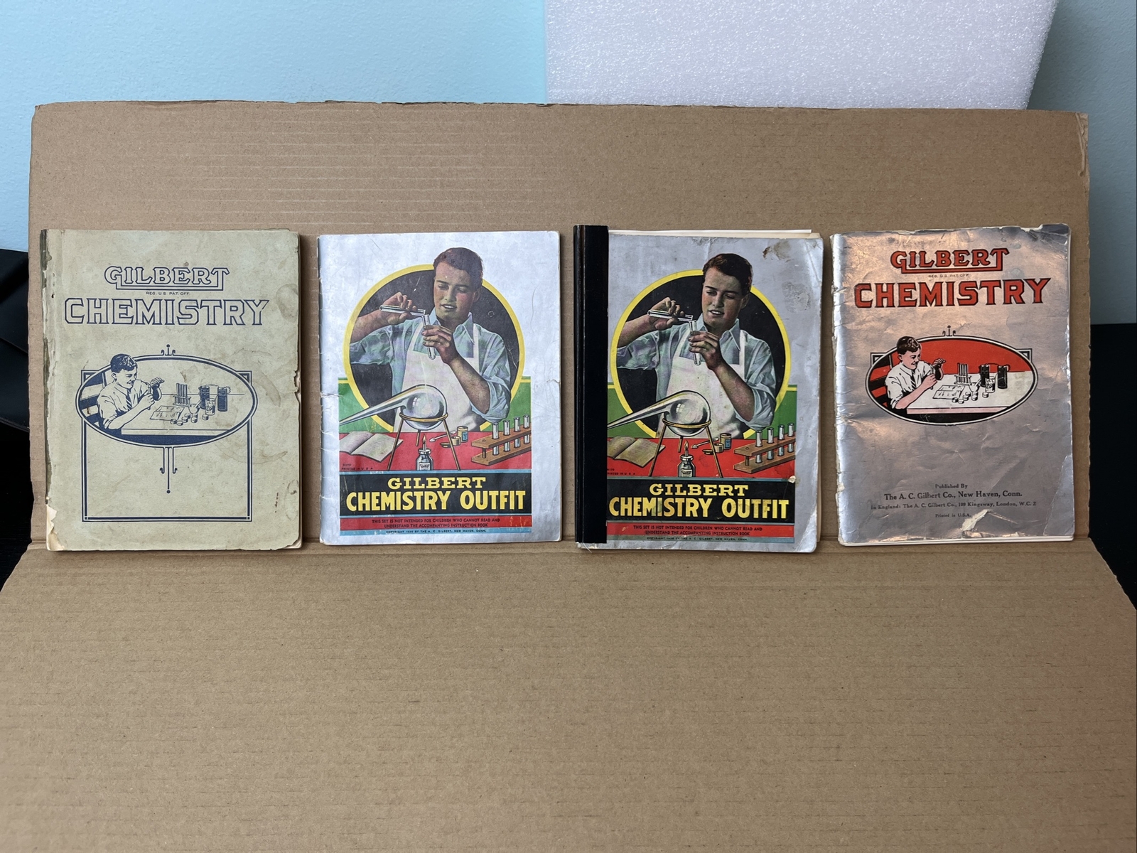 Lot 4 Gilbert Chemistry Books - OLD