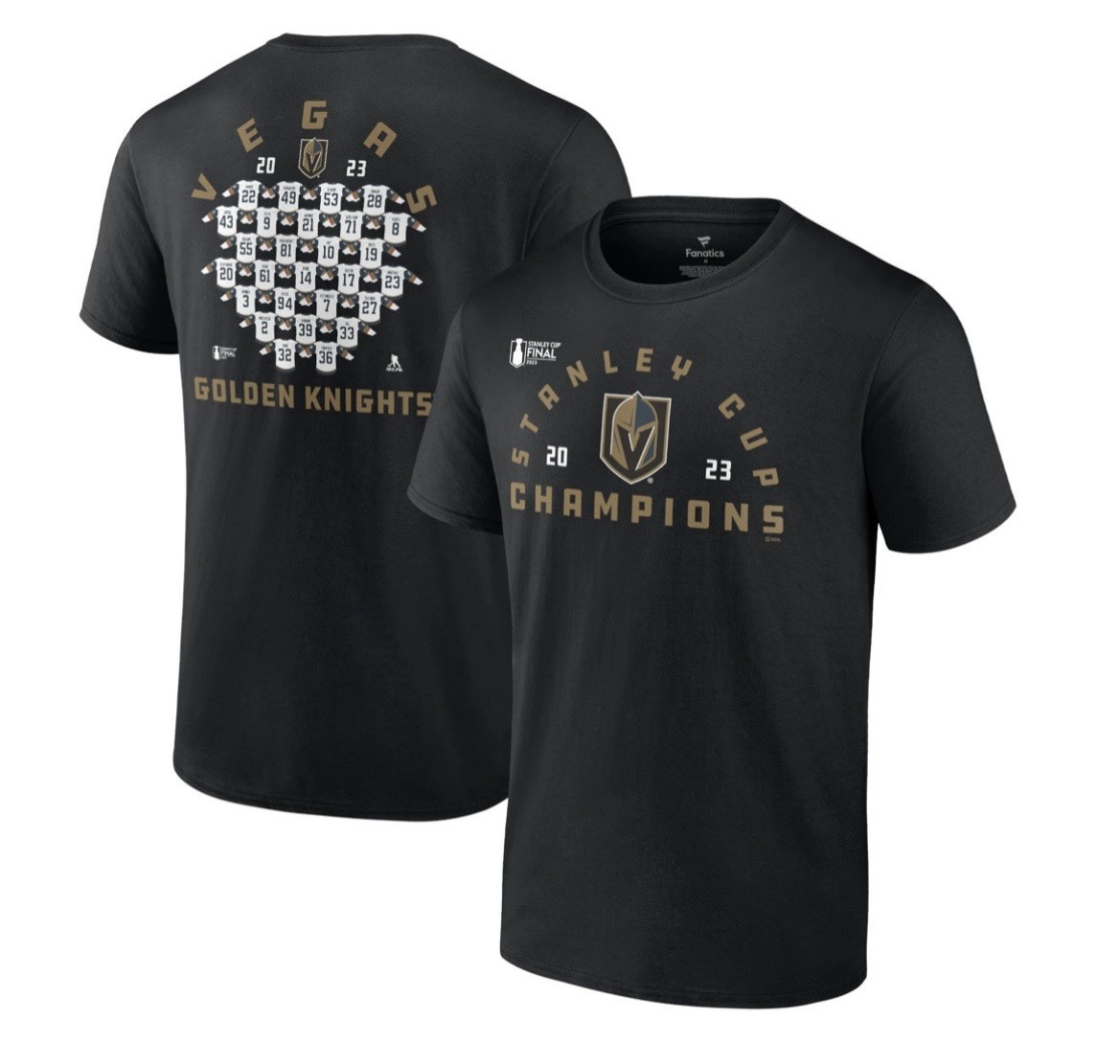 Vegas Golden Knights Fanatics 2023 Stanley Cup Champions Roster T-Shirt Men’s XL