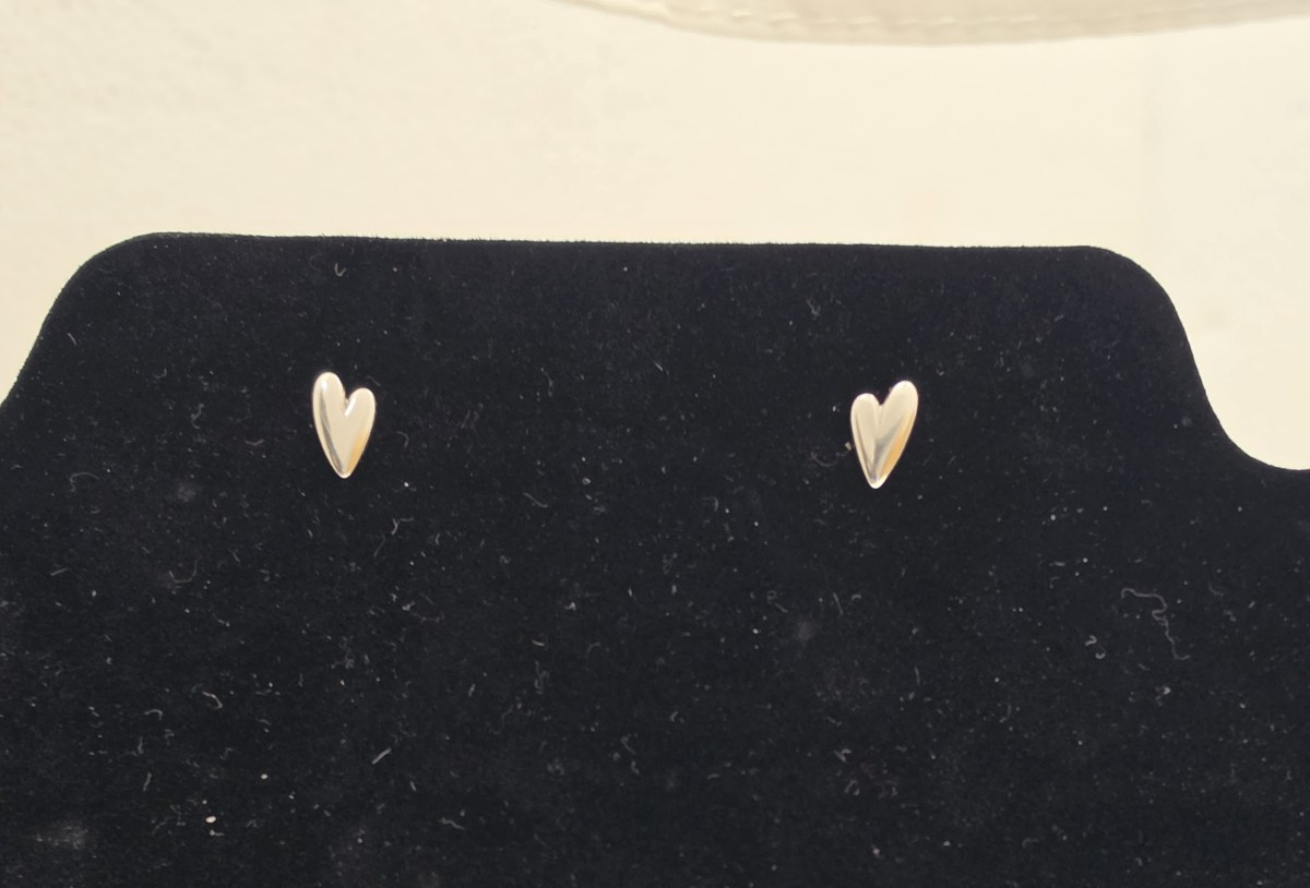 925 Sterling Silver Heart Stud Earrings Minimalist Love Post Earrings Pair
