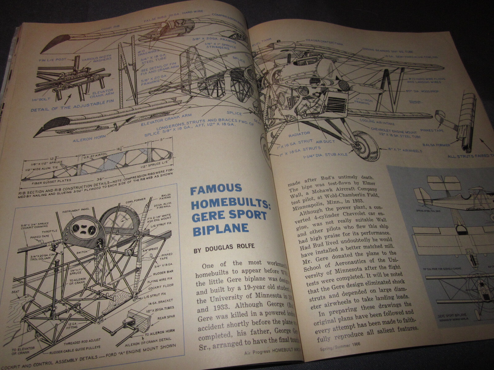 Vintage AIR PROGRESS MAGAZINE HOMEBUILT AIRCRAFT Spring 1966